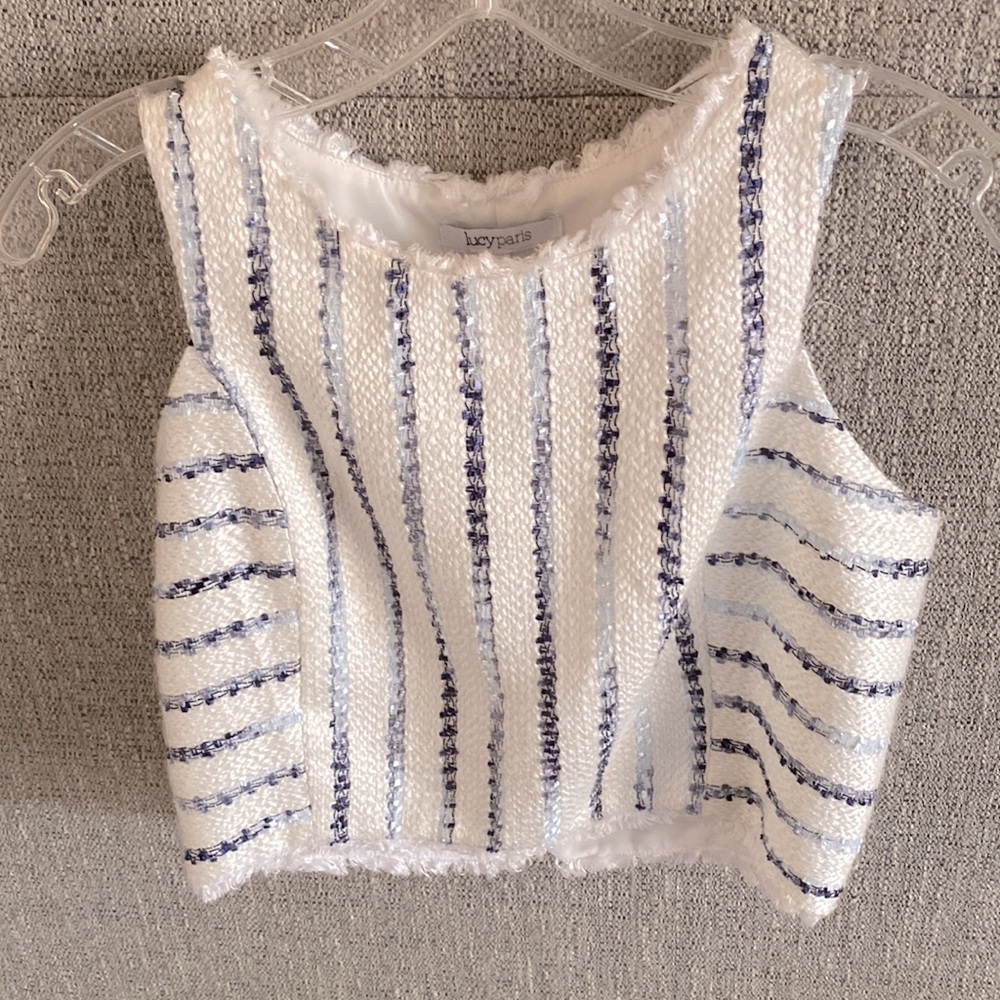 Lucy Paris cropped tweed top